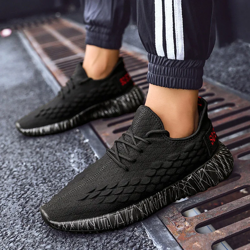 

Casual Fashion 4D Print Men's Dad Sneakers Flying Weaving Mesh Breathable Men Shoes Outdoor tenis Footwear Zapatillas Hombre