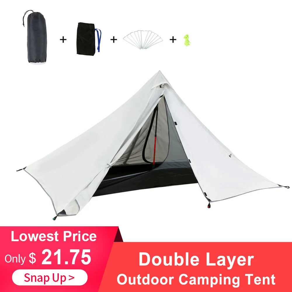 

Oudoor Ultralight Camping Tent Double Layer Waterproof Backpacking Tent Outdoor Hiking Tent for Fishing Hunting Beach Travel