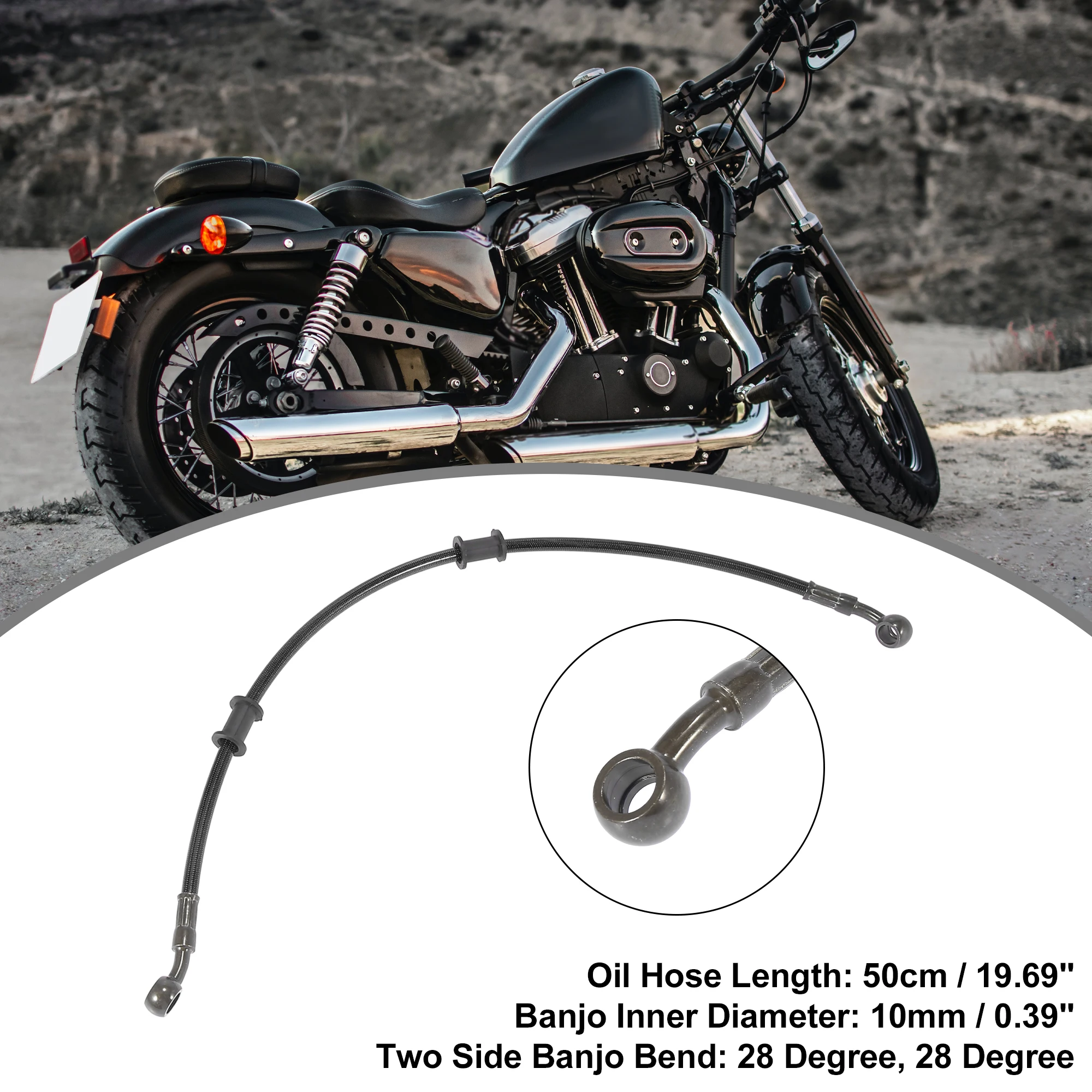 Motoforti 50cm 28 Degree Motorcycle Braided Brake Clutch Oil Hoses Line Pipe Throttle Gas Fuel Motocross ATV | Автомобили и