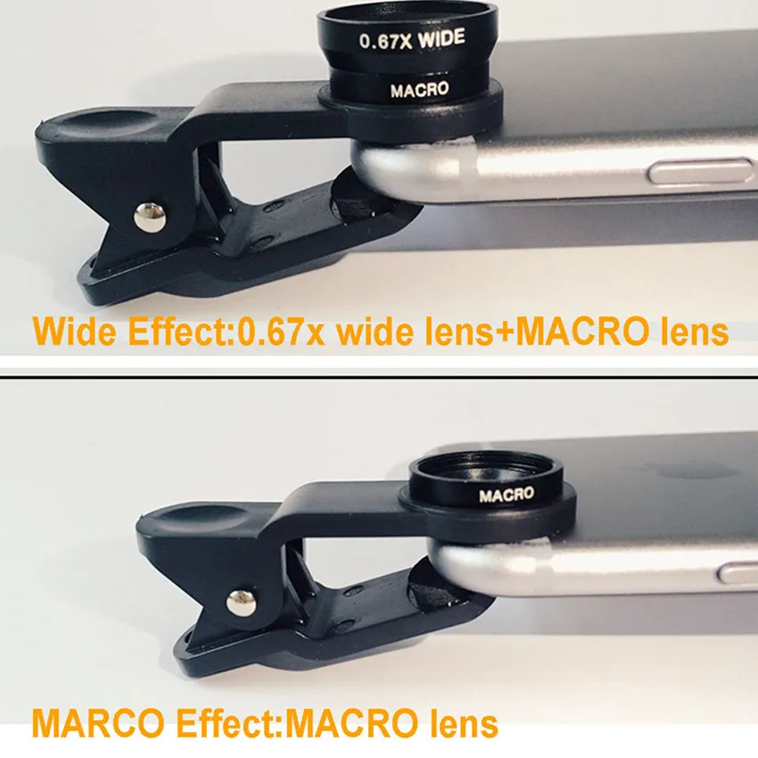 3in1 Fisheye Lens Phone Lenses 0.67x Wide Angle Zoom Macro Lens Camera Kits With Clip Lens On The Phone Lens for Smartphone iPad