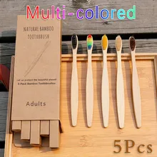 Экологичная Радужная бамбуковая зубная щетка из мягкого волокна зубная щетка для зубов разноцветная бамбуковая зубная щетка для ухода за полостью рта бамбуковая ручка мягкая брист