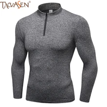 TACVASEN Пешие прогулки футболка для спортзала Мужская Бодибилдинг Спортивная футболка обтягивающие с длинным рукавом рубашки прилегающие быстросохнущие лосины для бега футболки YEL-03