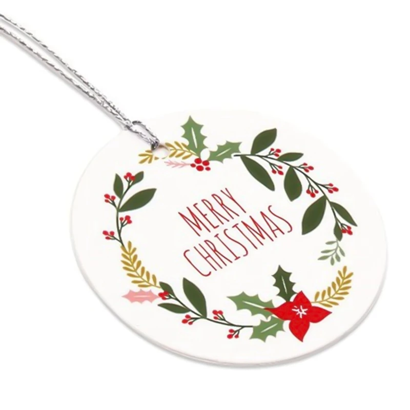 

50Pcs/Lot Kraft Paper Hand Made Tag With Love For DIY Gift Box Tag Candy Cupcake Merry Christmas Handmade Tags Favors