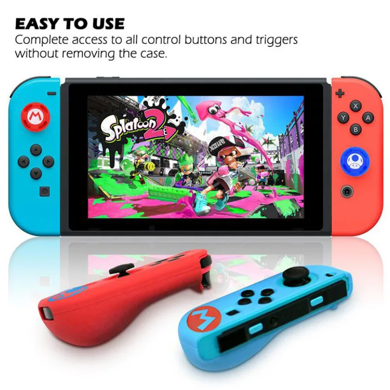 Для Марио Nintendo Switch NS Joy-Con JoyCon геймпад силиконовый защитный чехол+ Thumbsticks Джойстик Заглушки