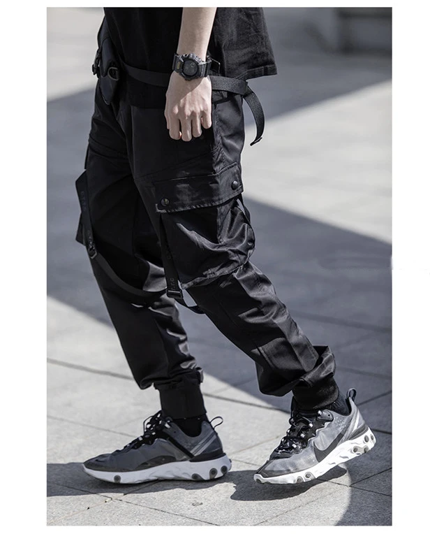 Апреля MOMO Для мужчин хип-хоп брюки с карманами впитывает пот и Штаны уличная Мужская Повседневное мода Slim Fit Большой Размеры осень Штаны Для мужчин