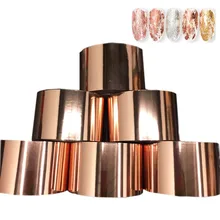 1 рулон розово-Золотой шарм для ногтей Фольга s наклейки-лак 120 м Металл Серебряный цвет Бумага переводная Фольга Обертывания клейкие наклейки для ногтей советы