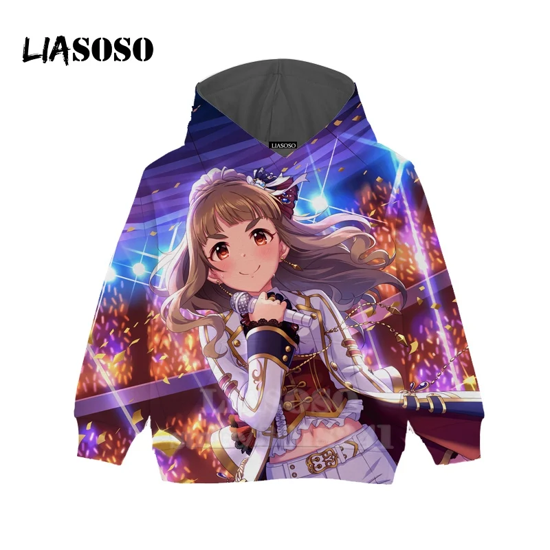 Новая детская толстовка с 3D принтом Anastasia Idol Master Золушка для девочек детские толстовки с капюшоном с Аниме Топ для мальчиков и девочек, Детский свитер для подростков, B173 - Цвет: 19