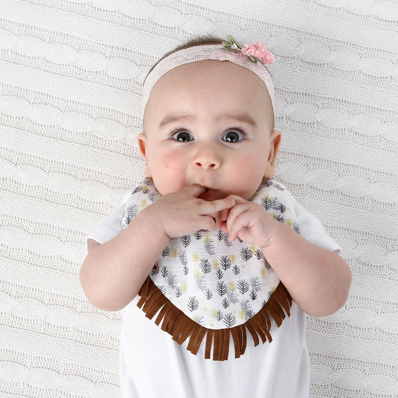 38 Types Double-deck Infant Baby Girl Boy Bib Kid Toddler Dinner Feeding Tassel Cotton Linen Burp Cloths Saliva towels