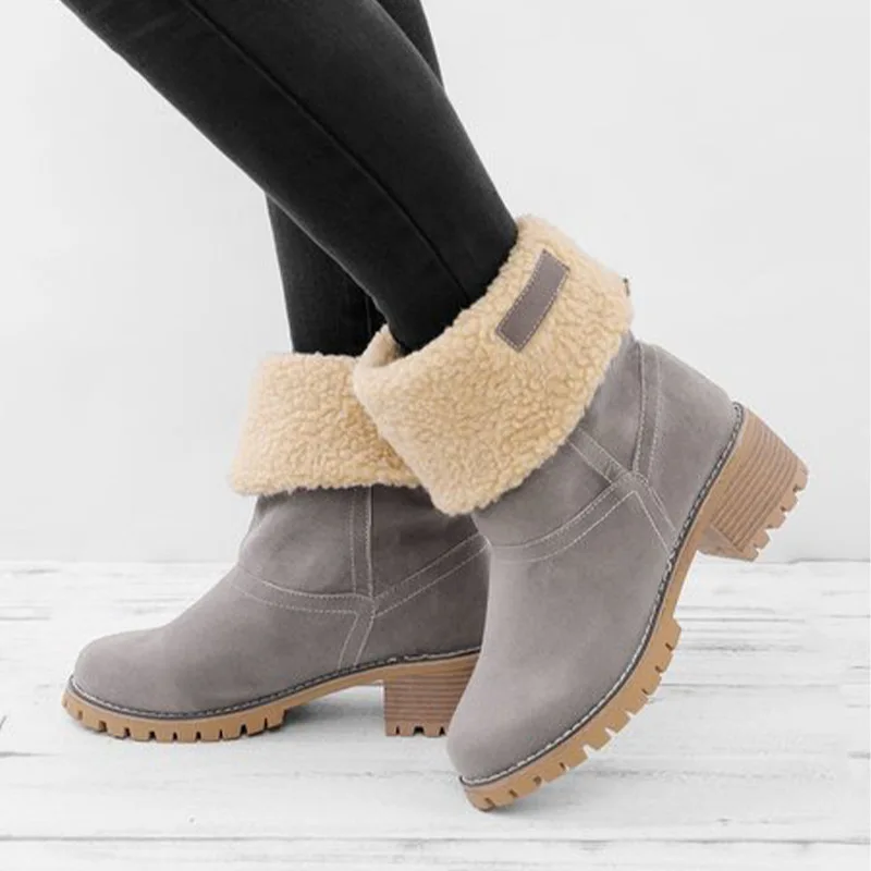 

2020 Women Fur Warm Snow Boots Women's Winter Boots Platform Booties Ankle Mid-Calf Comfortable Shoes 35-43