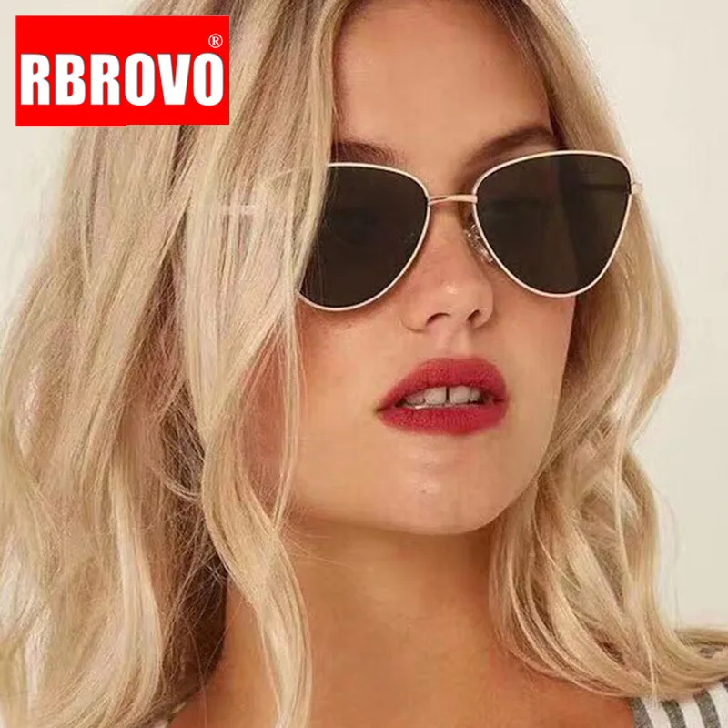 

RBROVO 2019 Cateye Retro Sunglasses Women Luxury Brand Sunglasses Women Vintage Glasses For Women Mirror Oculos De Sol Gafas