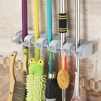

Wall Mounted Mop Holder Brush Broom Hanger Organizer Storage Rack Kitchen Tool Hanger Wall Hanging Hooks Bathroom Products