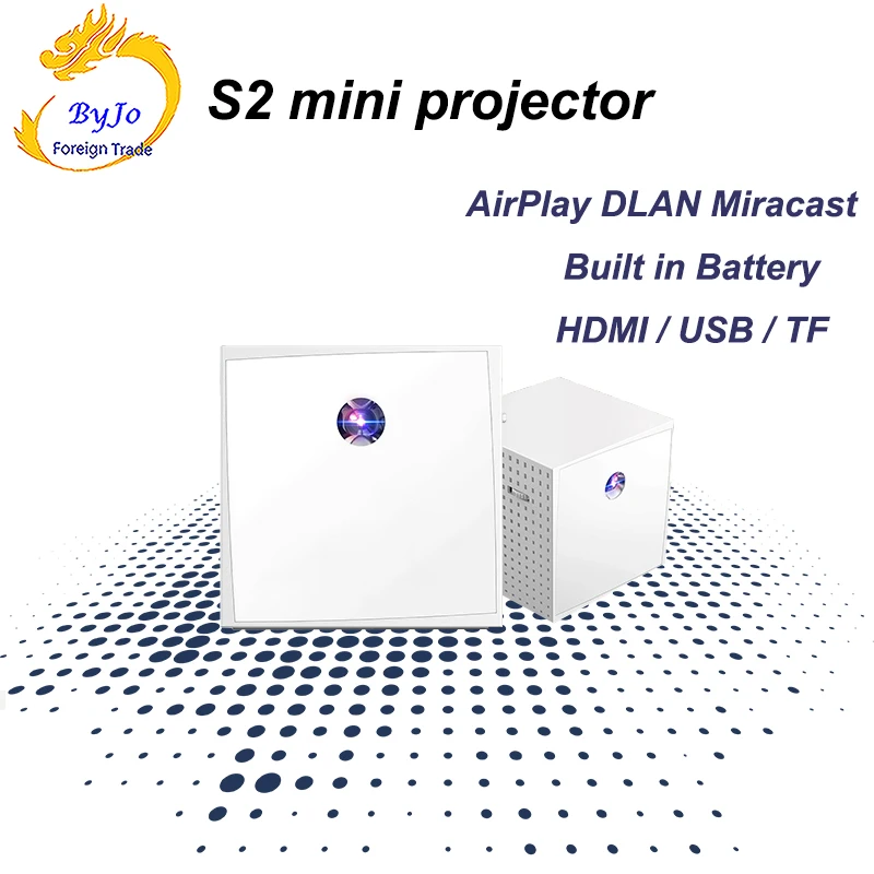 

ByJoTech P2 DLP Projector HD 1080P Portable MINI Proyector Vide HDMI USB Movie Beamer Home Theater Support Line Multi screen