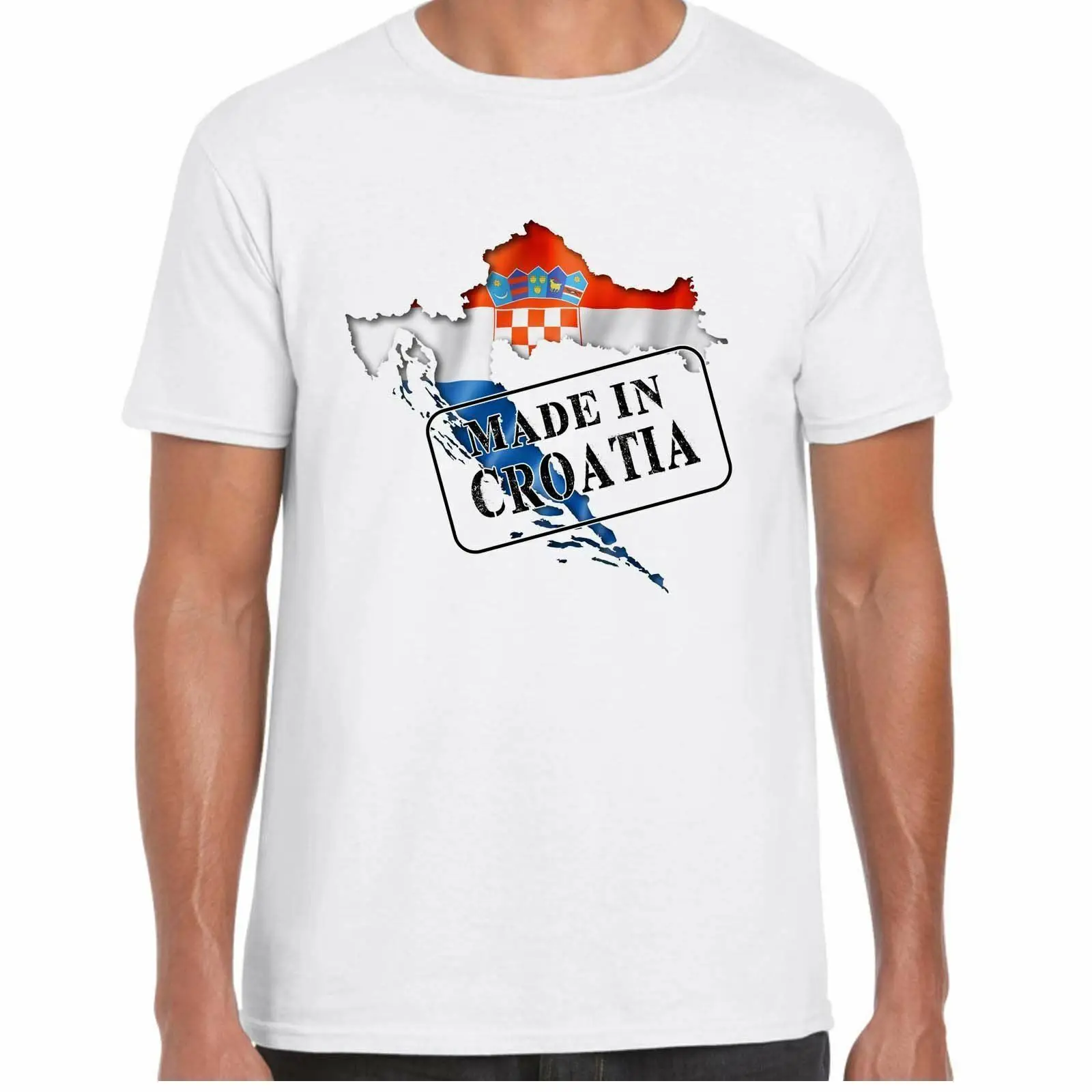 

Mens Croatian Flag and Map Nation Pride Made in Croatia T-Shirt. Summer Cotton Short Sleeve O-Neck Unisex T Shirt New S-3XL
