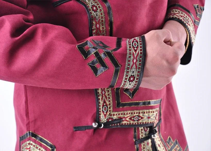 Мужская одежда в этническом стиле; сезон весна-осень; высококачественные костюмы в азиатском стиле; монгольское национальное платье с воротником-стойкой; ретро-куртка