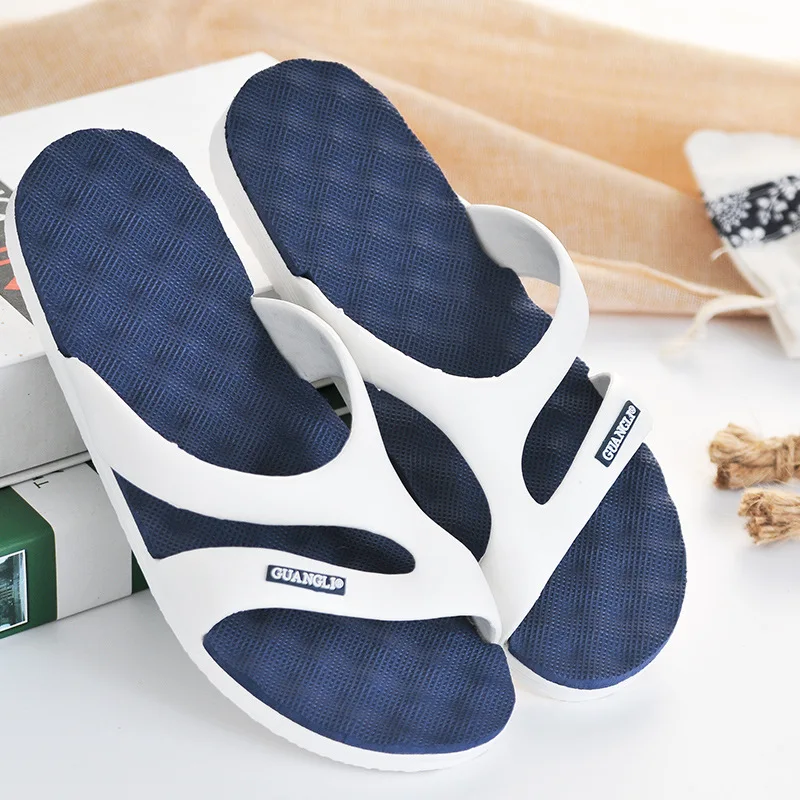 

Indoor Anti-slip Slipper Men's A- line Bathroom Couples Beach Slipper Anti-slip Massage Slippers Men's