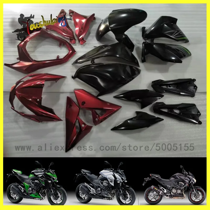 Красный Новогодний Мотоцикл Обтекатели для kawasaki z800 2013 Обтекатель Набор инъекций хорошее качество Крышка Сиденья Оранжевый Черный - Цвет: Красный