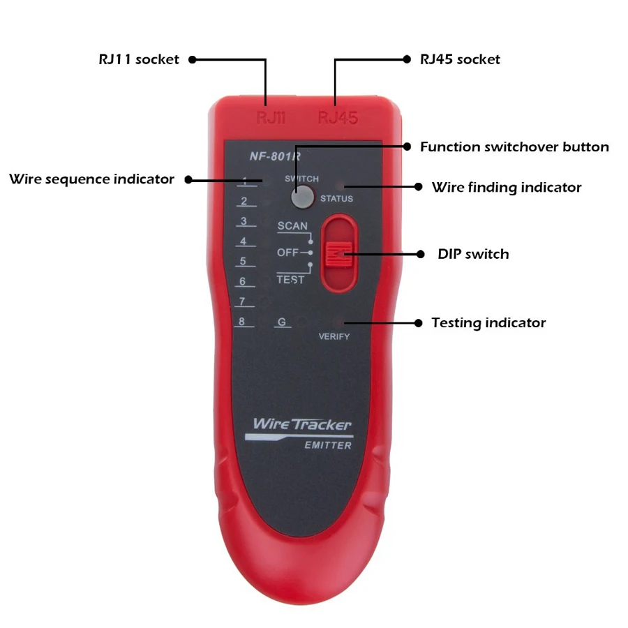 YPAY сетевой кабель тестер Красный rj11 rj12 rj45 cat5 cat6 cat7 телефонный провод трекер тонер ethernet lan детектор линия finder