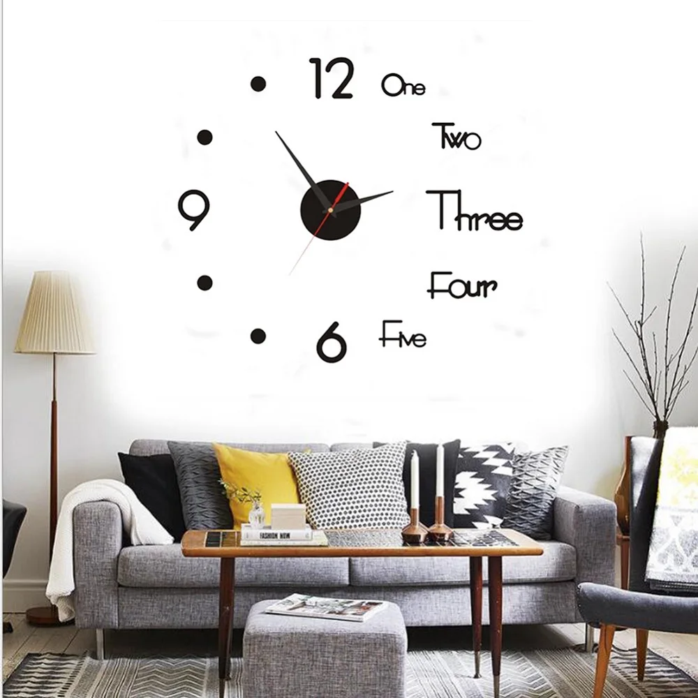 3D Wall Clock Acrylic Mirror Wall Stickers Modern DIY Wall Clocks Home Decor Living Room Quartz Needle reloj de pared 2020 NEW 21