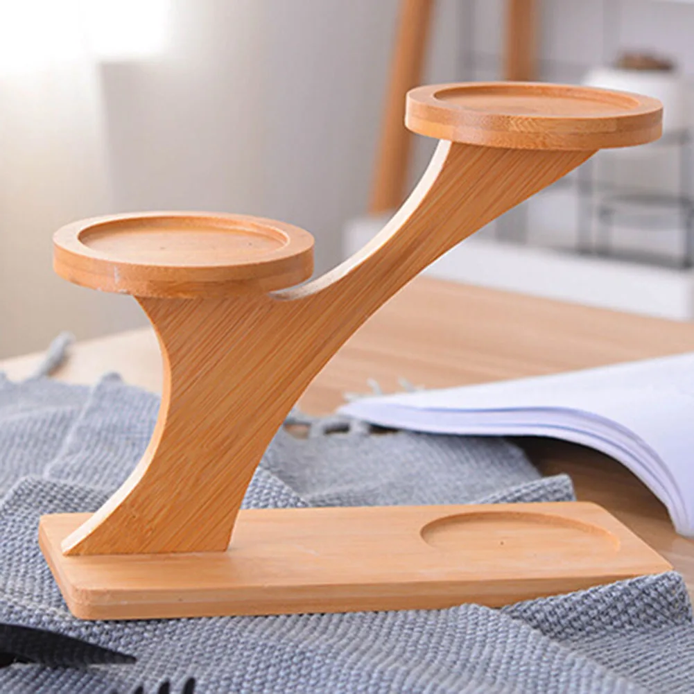 Керамический суккулентный цветочный горшок плантатор держатель бамбуковая полка Настольный Декор