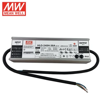 

MEAN WELL LED Power Supply HLG-240H-36A 36V Adjustable LED driver 110V/220V AC to 36V DC 6.7A 240W waterproof IP65 Transformer