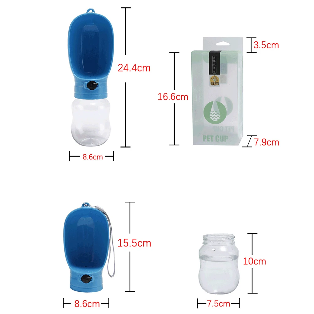 Portable Dog Drinking Bottle Kettle Teddy Accompanying Water Cup Hanging Drinking Water Bottle Outdoor Dog Water Feeder Bowl