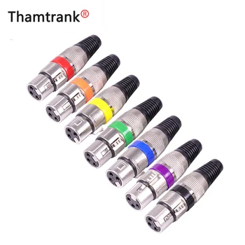 

10pcs/lot 3 Pin XLR Female Jack Socket Wire Connector 3 Poles XLR Microphone Plug MIC Audio Cable Connector 7 Colors
