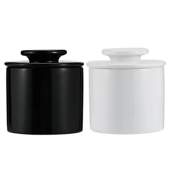 

New Glazed Stoneware Butter Keeper Ceramic Butter Dish Cheese Storage Tray