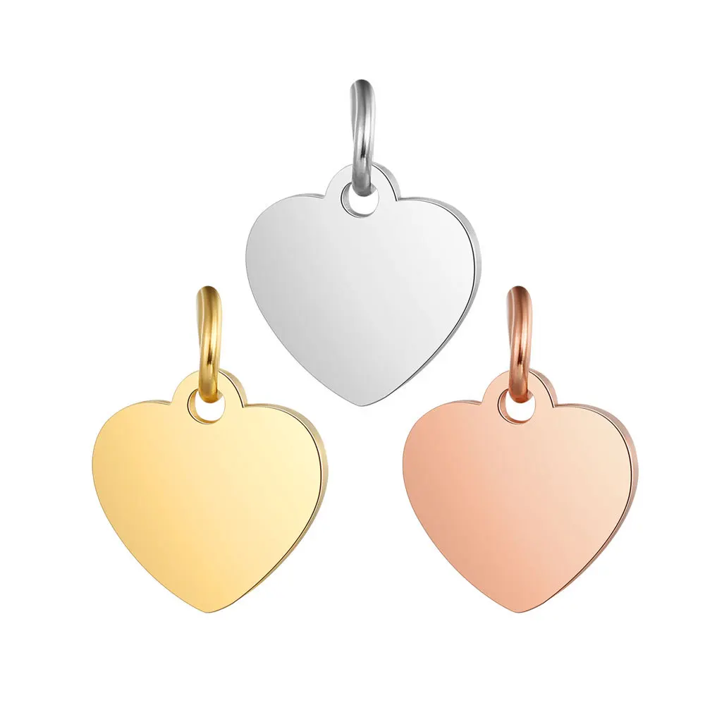 

20Pcs/Lot 14*10.5mm Peach Heart Charms Mirror Polish Stainless Steel Charms For DIY Making Necklace Keychain Bracelets Earrings