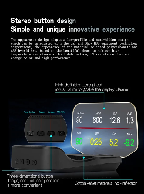 WYING Mirror C2 Car HUD Head Up Display GPS Navigation OBD2 Scanner  On-board Computer Bluetooth Speedometer Projection