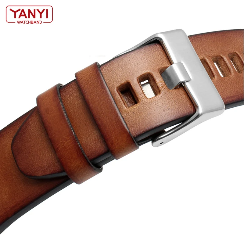 Vintage Brown Genuine Leather Watch Strap - Retro Wristband, Premium Quality, Multiple Widths Available