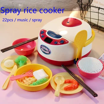 Juego de simulación de arroz, juguete de cocina en miniatura para niños, mini utensilios de cocina, juguetes para niñas