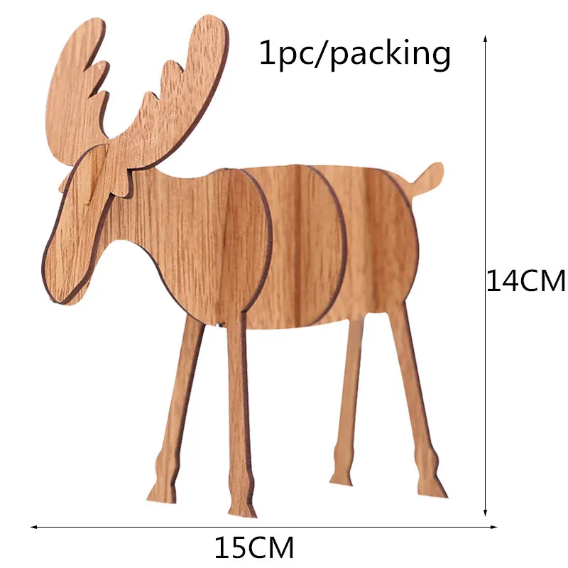 1 комплект Счастливого Рождества кулон Деревянный Рождественская елка украшение "Лось" для Happy год рождественский дом вечерние декора рабочего подарки для детей - Цвет: A04