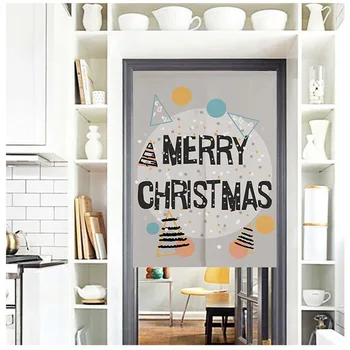

Christmas Cotton and linen Door Curtains Creative Bedroom Kitchen Decoration Door Curtain Half Curtain Christmas Decoration
