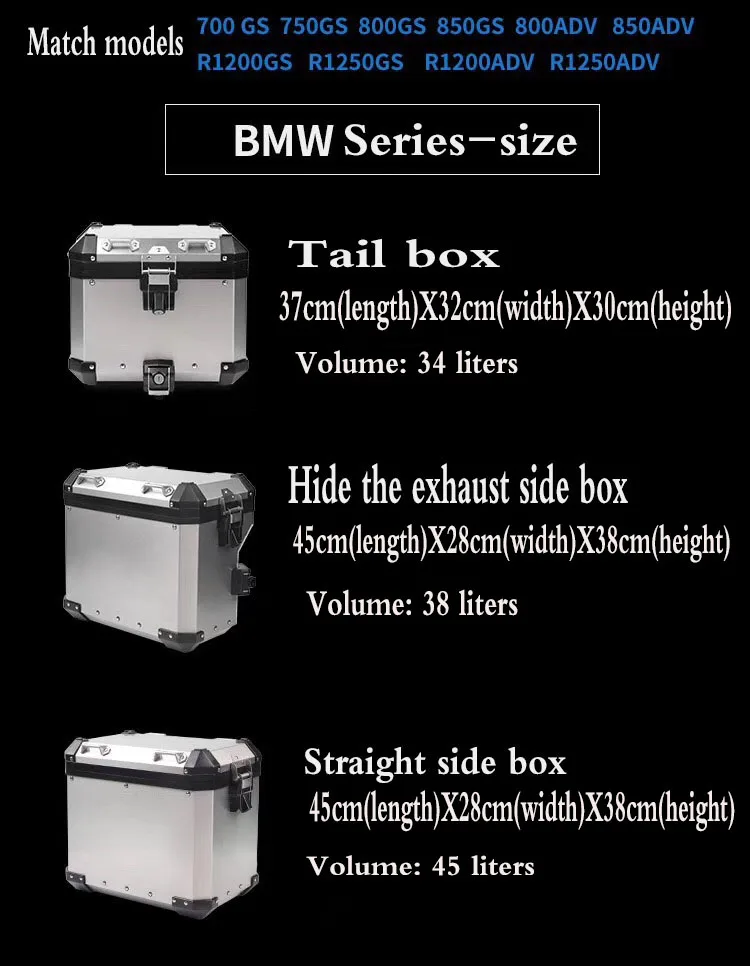 BMW 오토바이 알루미늄 합금 테일 박스 사이드 박스 핸들 팔걸이 등받이 라이닝 도구, BMW F850GS R1250GS ADV에 적합