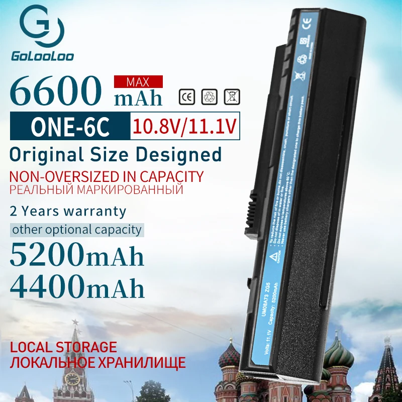 Аккумулятор Golooloo для ноутбуков Acer UM08A32 UM08B71 UM08B72 UM08B73 UM08B74 Aspire One A110 A150 D150 D250 P531H 11 1 В 6
