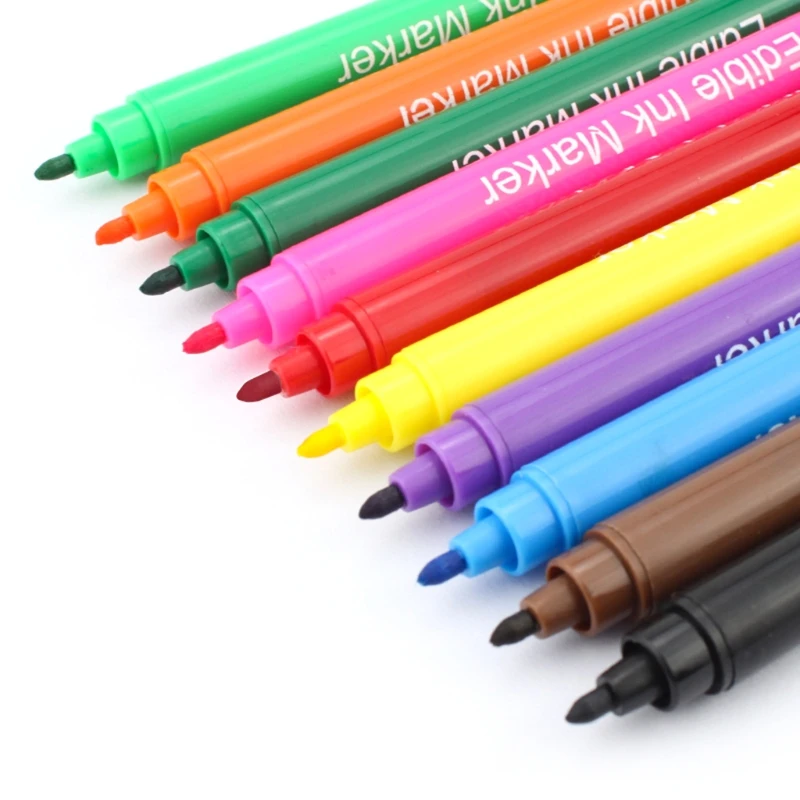 Food Coloring Pen Food Coloring Marker Double Sided Food Coloring Pens with  Fine & Thick Tip for Cake Cookie Decorating