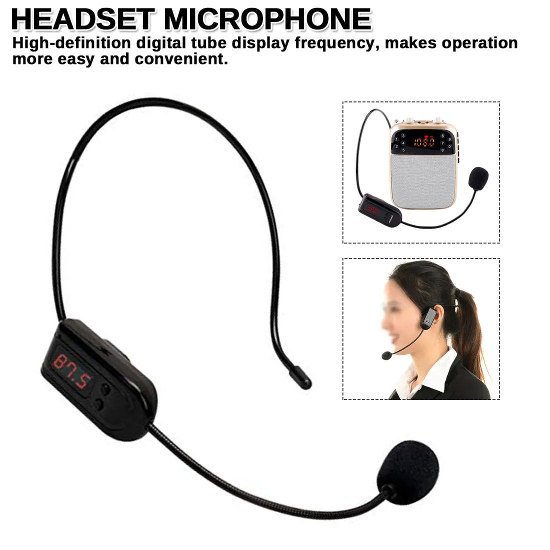 

Portable FM Wireless Microphone with Megaphone/ Speaker Mic For Teaching Tour Guide Meeting Lectures Wireless headset microphone