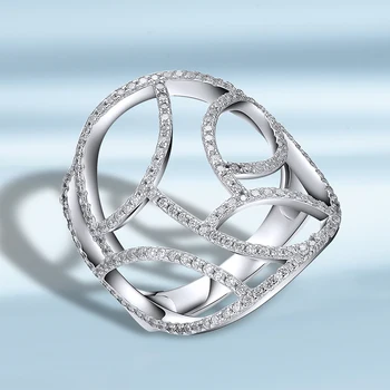 

925 Sterling Silver Ring Cubic Zircon Irregular Cross Style 2020 Propose Marriage Engagement Wedding Rings Fine Jewelry