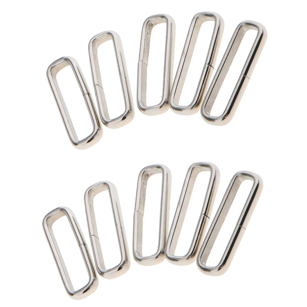 10 Pack Durable Stainless Steel Watch Band Watch Strap Loops Keepers 22mm 24mm - Wristwatch Band Parts for Nylon Watchbands