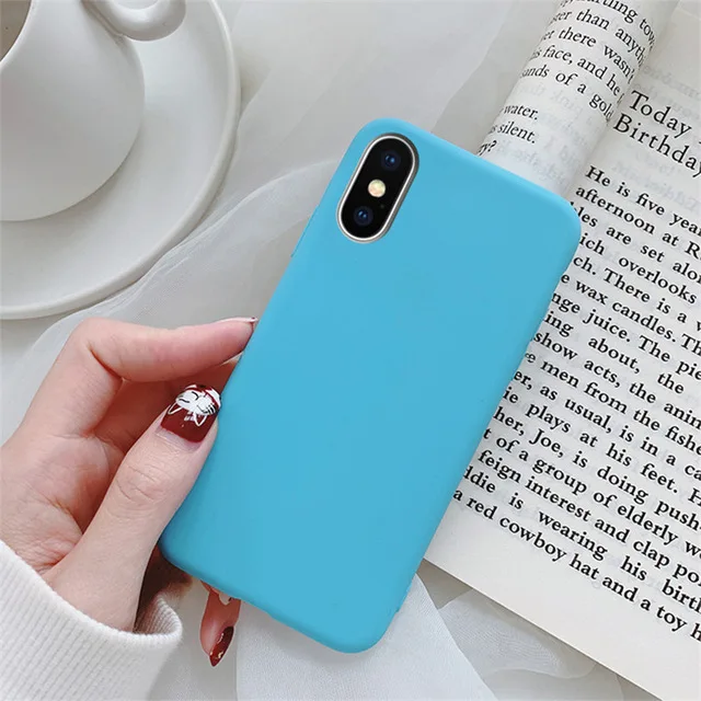 Ktggj-tlan Карамельный цвет, силиконовый матовый чехол для телефона для iPhone XR 11 Pro XS Max 6 6S 8 7 Plus 10, простые мягкие чехлы для iPhone X, чехол s Fundas - Цвет: Ktggj-tlan