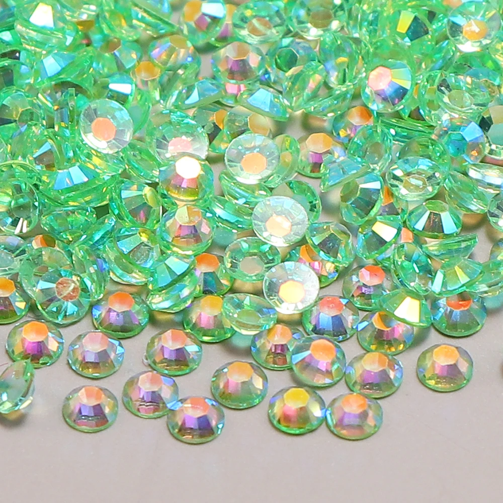 2-4mm Bonbonfarben AB Transparente Nagelkunst-Strasssteine Runde Harz-Flachsteine Glitzer Strass Steine DIY 3D Nagelkunst-Dekorationen – Detail 11