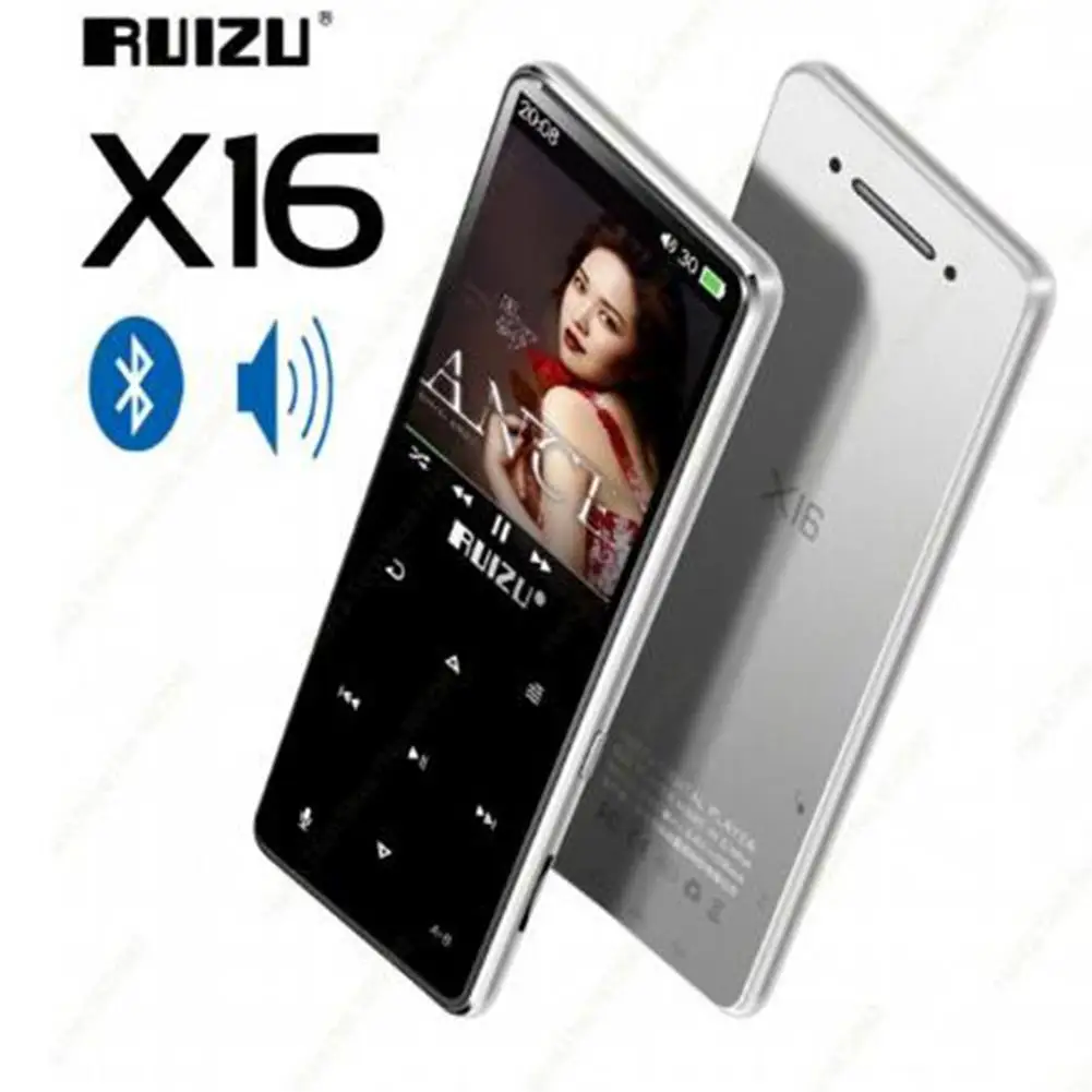 Silver grey Yiwa RUIZU X16 MP3-плеер Bluetooth Сенсорный экран для спортивной музыки MP3-плееры с наушником fm-радио - Цвет: Silver grey