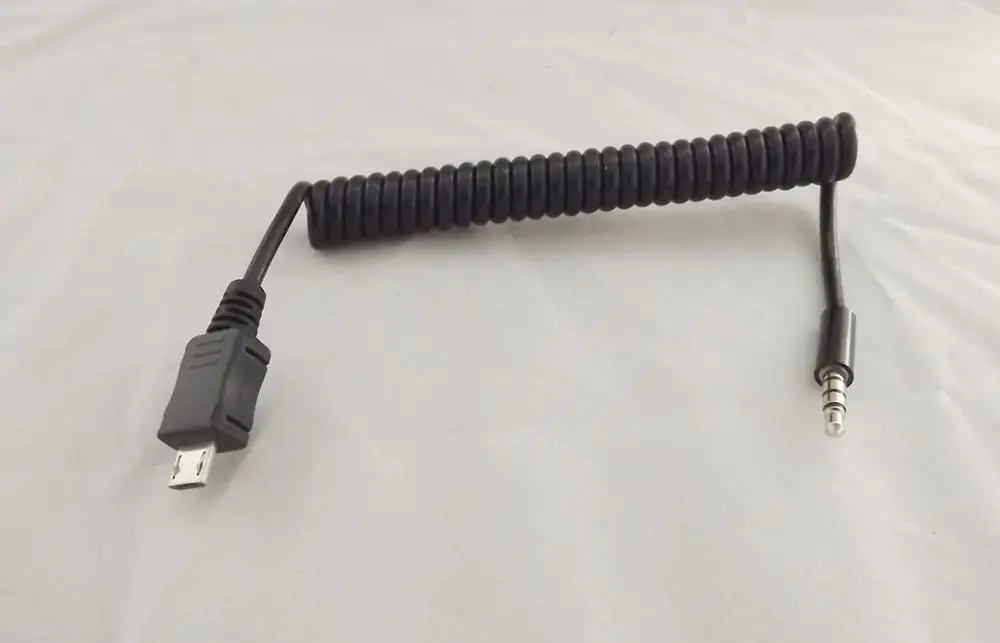 

10pcs Micro USB 5 Pin A Male Plug To 3.5mm Stereo Male Coiled Spiral Adapter Cable 3Ft