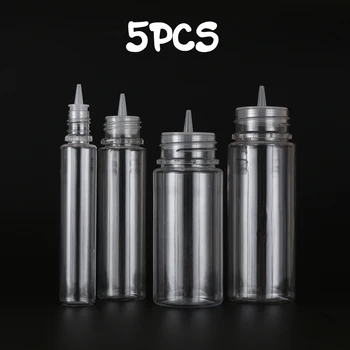 

5Pcs 10/30/50/60/100/120ml Transparent Dropper Bottles Empty Plastic E Liquid Juice Oil Smoke Oil Essence PET Clear Containers