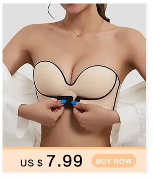 Front Wing Shape Buckle Invisible Self Adhesive Bra Strapless Padded Yagerod Women Strapless Front Buckle Lift Bra Custom Lift Invisible Anti-Slip Push Up Bra 