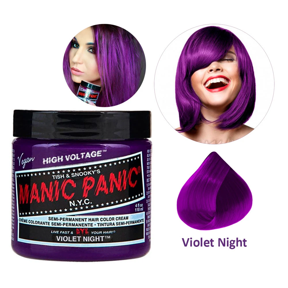 Manic Panic Haarverf, Manic Panic Violet Night Paars 118 Ml|Haarverf mix kommetjes| -