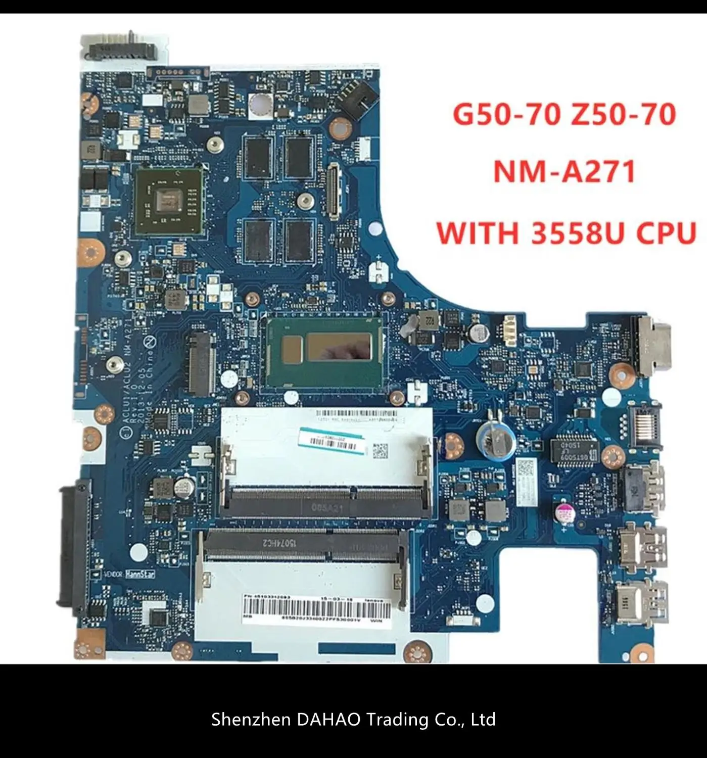 ACLU1/ ACLU2 нм A271 материнская плата для ноутбука LENOVO Z50-70 G50-70 портативного компьютера