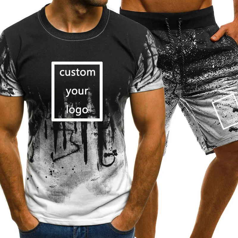 Tracksuit Men New 2021 Summer Two Piece Set Men's Short Sleeve 3D t Shirt Top and Shorts Suit Mens Sportwear Shorts Sets Outwear