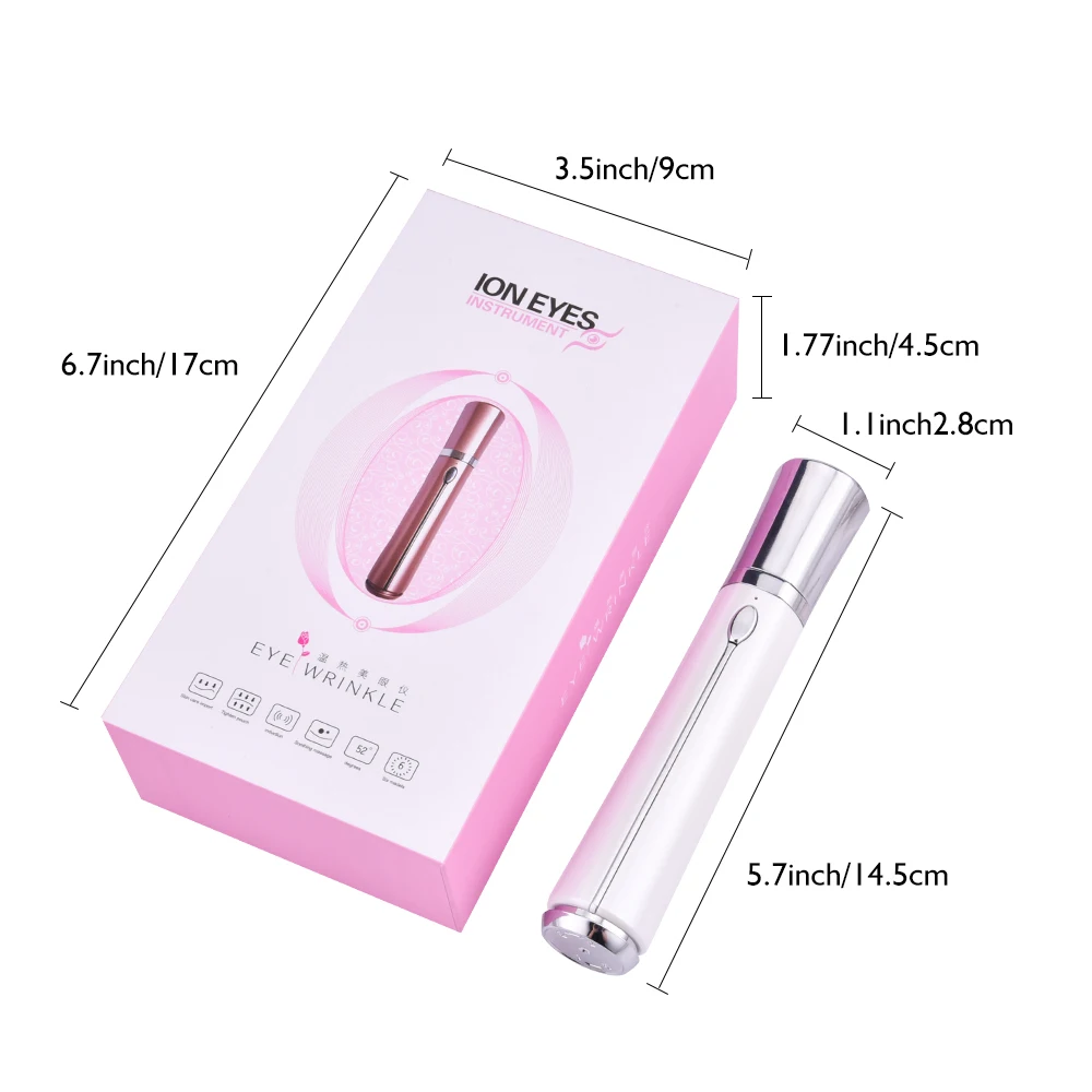 USB аккумуляторная ручка для массажа глаз удаления темных кругов и морщин