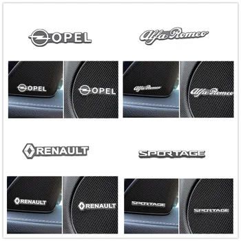 

4pcs speaker aluminum 3D sticker sound letter stickers For Hyundai Solaris Accent I30 IX35 Tucson Elantra Santa Fe Getz I20